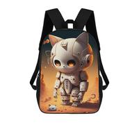 sinyumoney Robotic Cat in Desert Zaini Per Bambini, Borsa Scolastica Stampata in 3D, Zaino Per Bambini, Zaini Da Viaggio, Borse Per Bambini, Borse Per Libri, Borsa Scolastica Per Bambini 17inch