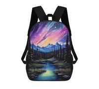 sinyumoney Rocky Mountain Aurora Zaino Scolastico Per Bambini, Zaino Casual Da Viaggio Per Ragazzi E Ragazze, Zaino Da Giorno Di Grande Capacità 17inch