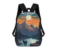 sinyumoney Rocky Mountain Zaino Scolastico Stampato in 3D, Borse Scolastiche Per Ragazzi E Ragazze, Zaino Per Laptop Per Bambini/studenti/adulti 17inch
