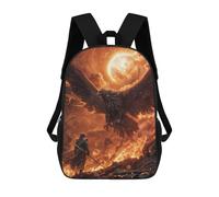 sinyumoney Ronaldo, Zaino per bambini, Zaino, Zaino, Borsa per libri, Zainetto Stampato 3D per ragazzi e ragazze, Fiery Battle With Phoenix, 17"