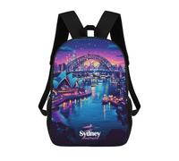 sinyumoney Ronaldo, Zaino per bambini, Zaino, Zaino, Borsa per libri, Zainetto Stampato 3D per ragazzi e ragazze, Sydney Harbour Night, 17"