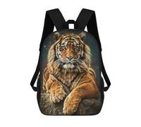 sinyumoney Ronaldo, Zaino per bambini, Zaino, Zaino, Borsa per libri, Zainetto Stampato 3D per ragazzi e ragazze, King Tiger, 17"
