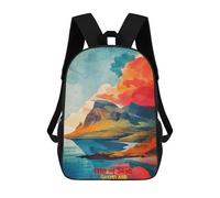 sinyumoney Rotterdam Zaino scolastico per ragazze e ragazzi, zaino con tasca, zaino alla moda per bambini, Isola di Skye Art, 17"