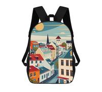 sinyumoney Rottweiler Dog Zaino per bambini, Zaino per bambini con stampa 3D per ragazzi e adolescenti, Reykjavik Travel Poster, 17"
