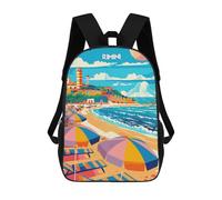 sinyumoney Rottweiler Dog Zaino per bambini, Zaino per bambini con stampa 3D per ragazzi e adolescenti, Rimini Beach Bliss, 17"