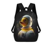 sinyumoney Rubber Duck Astronaut BathZaino Scolastico Per Bambini, Zaini Stampati in 3D, Zaini Alla Moda Per La Scuola Elementare E Media Per Ragazzi. 17inch