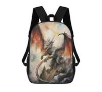 sinyumoney Ruler Of The Universe - Zaino scolastico per bambini, alla moda, casual, con stampa 3D, per ragazzi, grande zaino, Dragon On A Mountain, 17"