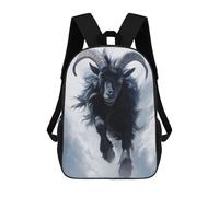 sinyumoney Running Black Goat Zaino Scolastico Stampato in 3D Per Bambini, Zaino Scolastico Casual Alla Moda Per Bambini Studenti 17inch
