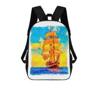 sinyumoney Sailboat Riding The Waves Zaini Per Bambini, Borsa Scolastica Stampata in 3D, Zaino Per Bambini, Zaini Da Viaggio, Borse Per Bambini, Borse Per Libri, Borsa Scolastica Per Bambini 17inch