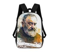 sinyumoney Saint Padre Pio Zaini Per Bambini, Zaini Scolastici Personalizzati 3D Per Ragazzi E Ragazze, Zaini Scolastici Grandi, Zaini Casual Da Giorno 17inch