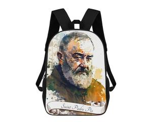 sinyumoney Saint Padre Pio Zaini Per Bambini, Zaini Scolastici Personalizzati 3D Per Ragazzi E Ragazze, Zaini Scolastici Grandi, Zaini Casual Da Giorno 17inch