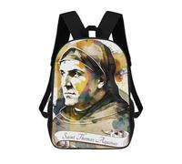 sinyumoney Saint Thomas Aquinas OP Zaino Scolastico Per Bambini, Stampato in 3D, Borsa Scolastica Alla Moda, Borsa Scolastica Casual Per Ragazzi, Studenti Delle Scuole Elementari E Medie 17inch
