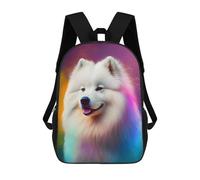 sinyumoney Samoyed Dog Colorful Zaini Per Bambini, Zaini Scolastici Personalizzati 3D Per Ragazzi E Ragazze, Zaini Scolastici Grandi, Zaini Casual Da Giorno 17inch