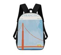 sinyumoney San Francisco Golden Gate Bridge Zaini Casual Per Bambini, Borse Scolastiche Per Ragazzi E Ragazze, Zaini Per Libri, Zaini 17inch