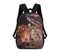 sinyumoney San Francisco Night Lights Zaino Scolastico Per Bambini, Borsa Scolastica Stampata in 3D Per Ragazzi, Studenti Delle Scuole Elementari E Medie 17inch