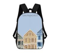 sinyumoney San Francisco Snippet Zaino Per Bambini Con Stampa 3D, Borsa Scolastica Per Ragazzi, Zainetto Casual, Borsa Divertente Per Bambini E Adolescenti 17inch