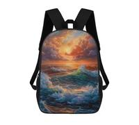 sinyumoney Sea Ocean Sunset Waves Stampa Zaino Per Bambini, Borsa Scolastica Per Adulti E Bambini, Zaino Da Viaggio Per Tutti I Giorni 17inch