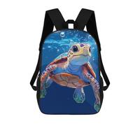 sinyumoney Sea Turtle Swimming Underwater Illustration Zaino Per Bambini Zaino Divertente E Alla Moda Borsa Per Libri Per Ragazzi E Adolescenti Borse Scolastiche Stampate in 3D Per Ragazzi 17inch