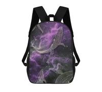 sinyumoney Sea Whale Zaino per bambini, Zaino con stampa 3D per ragazzi e adolescenti, Outer Space Whales Cool Majestic Nature Galax, 17"