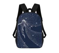 sinyumoney Sea Whale Zaino per bambini, Zaino con stampa 3D per ragazzi e adolescenti, Star Eater e Diver, 17"