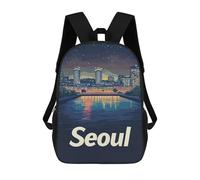 sinyumoney Seoul Cityscape Night Zaino Per Bambini Zaino Scolastico Borsa Scolastica Borsa Scolastica Alla Moda Stampata in 3D Per Ragazzi Studenti Delle Scuole Elementari E Medie 17inch