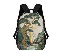 sinyumoney Serene Bonsai Mountains Zaini Stampati in 3D Per Bambini, Zaini Scolastici, Zaini Casual Da Esterno, Zaini Casual Alla Moda Per Bambini, Borse Da Viaggio Carine 17inch