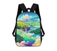 sinyumoney Serene Lake Landscape Zaino Scolastico Alla Moda Per Studenti, Adatto A Ragazzi E Ragazze, Ideale Per Viaggi All'aperto E Attività Ricreative. 17inch