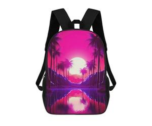 sinyumoney Serene Synthwave Paradise Zaino Scolastico Stampato in 3D, Borse Scolastiche Per Ragazzi E Ragazze, Zaino Per Laptop Per Bambini/studenti/adulti 17inch