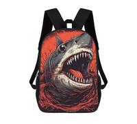 sinyumoney Shark Colorful Zaino Scolastico Per Bambini, Stampato in 3D, Borsa Scolastica Alla Moda, Borsa Scolastica Casual Per Ragazzi, Studenti Delle Scuole Elementari E Medie 17inch