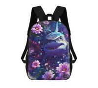 sinyumoney Shark in Bloom Zaini Stampati in 3D, Borsa Scolastica Casual Per Bambini, Borsa Scolastica Alla Moda Per Ragazzi, Studenti Delle Scuole Medie 17inch