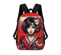 sinyumoney Sheep Art Zaini scolastici per bambini, borsa scolastica stampata 3D per ragazzi, studenti elementari e college, The Passionate Geisha, 17"