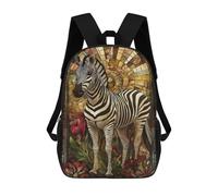 sinyumoney Sheep Art Zaini scolastici per bambini, borsa scolastica stampata 3D per ragazzi, studenti elementari e college, Zebra Fan Art, 17"