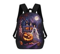 sinyumoney Sheep Art Zaini scolastici per bambini, borsa scolastica stampata 3D per ragazzi, studenti elementari e college, Halloween Pumpkin & Amp; Ghost, 17"