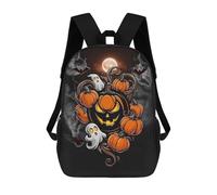 sinyumoney Sheep Art Zaini scolastici per bambini, borsa scolastica stampata 3D per ragazzi, studenti elementari e college, Halloween Jack-o-Lantern, 17"