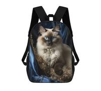 sinyumoney Siamese Cat Zaini Stampati in 3D, Borsa Scolastica Casual Per Bambini, Borsa Scolastica Alla Moda Per Ragazzi, Studenti Delle Scuole Medie 17inch