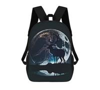 sinyumoney Silhouette of A Deer Zaino Scolastico Alla Moda Per Studenti, Adatto A Ragazzi E Ragazze, Ideale Per Viaggi All'aperto E Attività Ricreative. 17inch