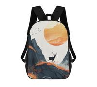 sinyumoney Silhouette Stag in Sunrise Zaino Per Bambini Zaino Divertente E Alla Moda Borsa Per Libri Per Ragazzi E Adolescenti Borse Scolastiche Stampate in 3D Per Ragazzi 17inch