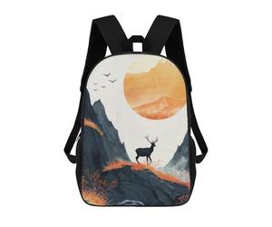 sinyumoney Silhouette Stag in Sunrise Zaino Per Bambini Zaino Divertente E Alla Moda Borsa Per Libri Per Ragazzi E Adolescenti Borse Scolastiche Stampate in 3D Per Ragazzi 17inch