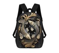 sinyumoney Silver Gold Koi Fish Borse Scolastiche, Borse Per Laptop Resistenti Per Uomini, Donne E Ragazzi Adolescenti 17inch