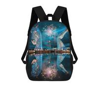 sinyumoney Skeletal Love Zaini Per Bambini, Borsa Scuola Stampato 3D, Zaino Per Bambini, Borsa Da Viaggio, Zaino Ragazzo Ragazza, Borsa Scuola Per Bambini, The Kelpies Fireworks, 17"