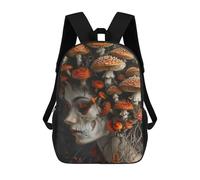 sinyumoney Skeleton Woman Mushrooms Zaino Scolastico Alla Moda Per Studenti, Adatto A Ragazzi E Ragazze, Ideale Per Viaggi All'aperto E Attività Ricreative. 17inch