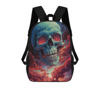 sinyumoney Skull in Fiery Clouds Zaini Per Bambini, Zaini Scolastici Personalizzati 3D Per Ragazzi E Ragazze, Zaini Scolastici Grandi, Zaini Casual Da Giorno 17inch