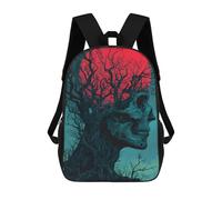 sinyumoney Skull Tree with Red Moon Zaini Per Bambini, Zaini Scolastici Personalizzati 3D Per Ragazzi E Ragazze, Zaini Scolastici Grandi, Zaini Casual Da Giorno 17inch