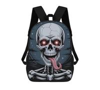 sinyumoney Skull with Glowing Eyes And Tongue Zaini, Zaino Per Bambini, Borsa Scolastica Per Studenti, Zaini Da Viaggio Stampati in 3D, Zaino Accessorio Moda, Zaini Impermeabili Per Bambini 17inch