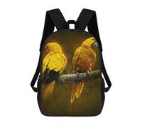 sinyumoney Skull Zaino Stampato 3D Per Bambini, Borsa Da Viaggio Grande Capacità, Borsa Per Libri, Zaino Per Bambini, Giallo Parrot, 17"