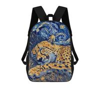 sinyumoney Sleeping Cheetah Starry Night Art Zaini Per Bambini, Zaini Scolastici Personalizzati 3D Per Ragazzi E Ragazze, Zaini Scolastici Grandi, Zaini Casual Da Giorno 17inch