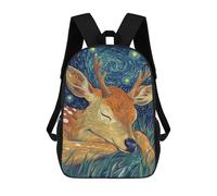 sinyumoney Sleeping Deer Under Starry Night Stampa Zaino Per Bambini, Borsa Scolastica Per Adulti E Bambini, Zaino Da Viaggio Per Tutti I Giorni 17inch