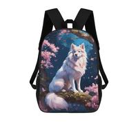 sinyumoney Sleeping Giraffe in Tropical Paradise Zaino scolastico per ragazze e ragazzi, zaino con tasca, zaino alla moda per bambini, Cane Cherry Blossom, 17"