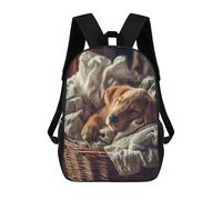 sinyumoney Sleeping Puppy in Laundry Basket Zaini, Zaino Per Bambini, Borsa Scolastica Per Studenti, Zaini Da Viaggio Stampati in 3D, Zaino Accessorio Moda, Zaini Impermeabili Per Bambini 17inch