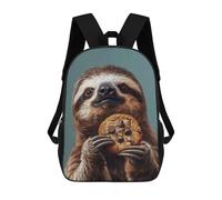 sinyumoney Sloth Eating Cookie Zaino Scolastico Zaino Per Bambini Borsa Scolastica Di Grande Capacità Zaino Per Bambini Per La Scuola Zaino 3D Borsa Per Libri Regali Per Bambini 17inch